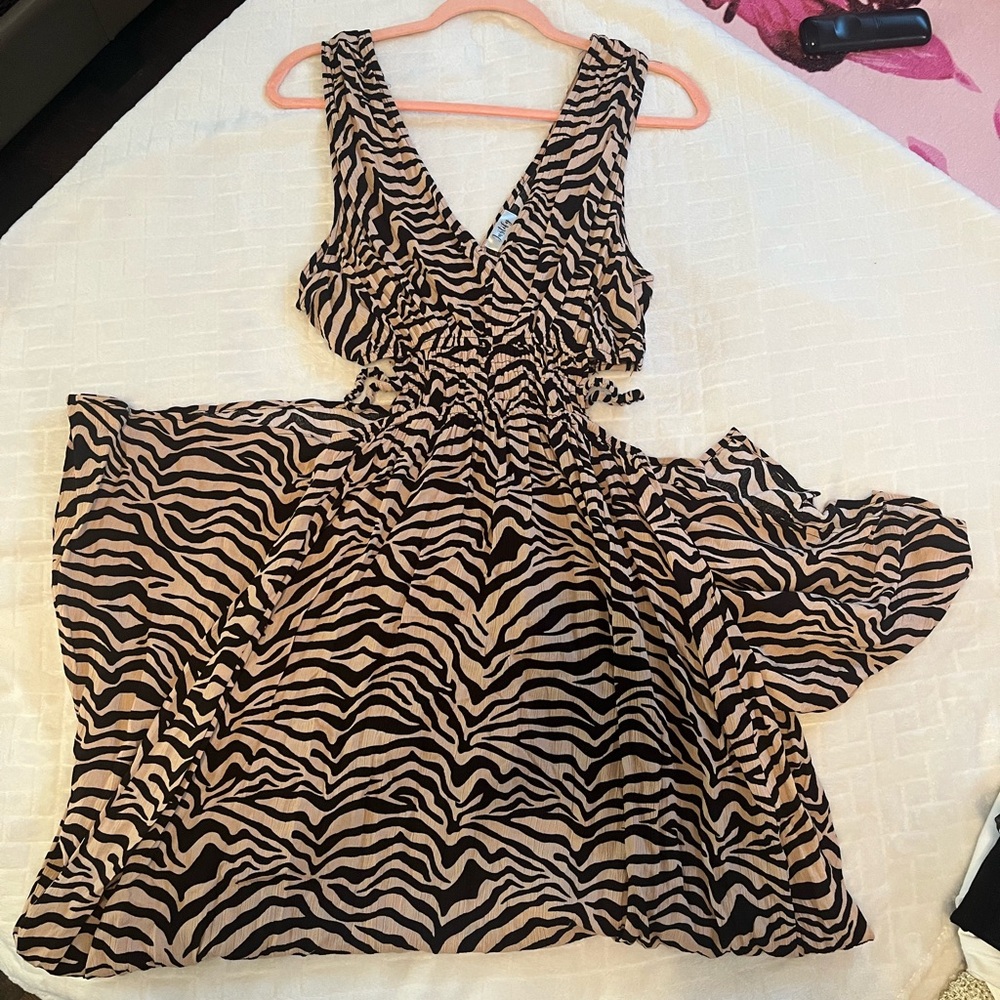 Zebra Print Sleeveless Dress